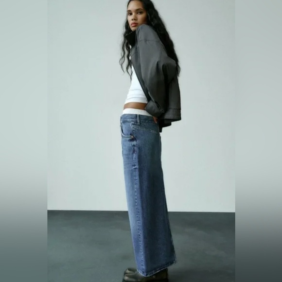 Zara TRF DENIM BOXER SKIRT. Blue. Size XS. New with Tags. - Picture 2 of 10